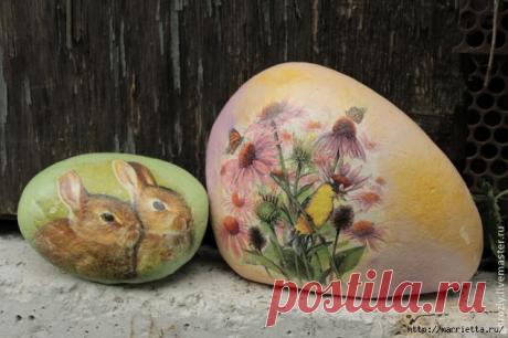 Для ландшафтного дизайна. Декупаж на камнях