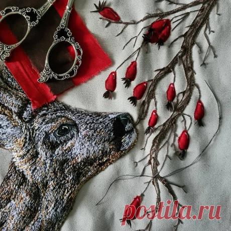 Объёмные вышивки, воспевающие красоту дикой природы: рукодельный instagram недели — Мастер-классы на BurdaStyle.ru