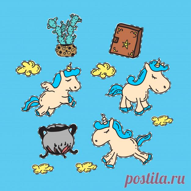 Стикеры единорога фантазии Более миллиона свободных векторов, PSD, фотографии и бесплатные иконки. Эксклюзивные халявы и все графические ресурсы, которые необходимые для ваших проектов