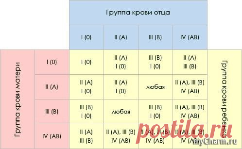 Какой группы крови будет ваш ребёнок?: