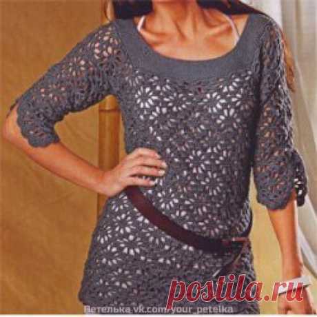 Пуловер с "паучками"
Пуловер с рукавами ¾ и широкой планкой впечатляет распределением узора и пряжей из хлопка и микроволокна.
Размеры: 34/36 (40/42) 44/46 Вам потребуется: 500 (550) 600 г серой пряжи New Cotton (60 % хлопка, 40 % микроволокна 140м/50г); крючок № 4,5; круговые спицы № 4,5.
Показать полностью…