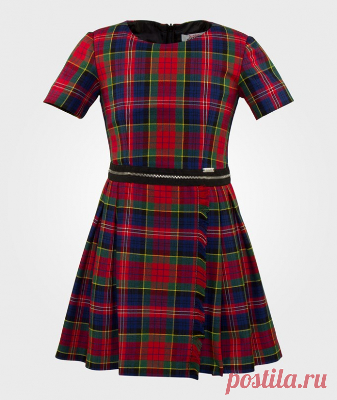 Junior Gaultier - Red Tartan Short Sleeve Dress - ru.babyshop.com