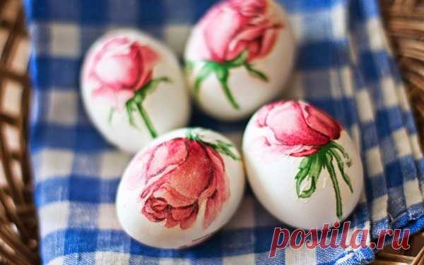 Декупаж пасхальных яиц