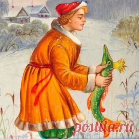 По щучьему веленью, читать сказку с картинками | Русская сказка — По щучьему веленью, по моему хотенью — ступайте, вёдра, сами домой... Только сказал —вёдра сами и пошли в гору.