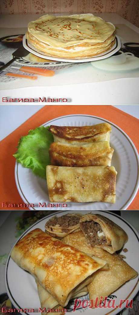 Тонкие блинчики с курицей и рисом : Блины, блинчики, оладьи
