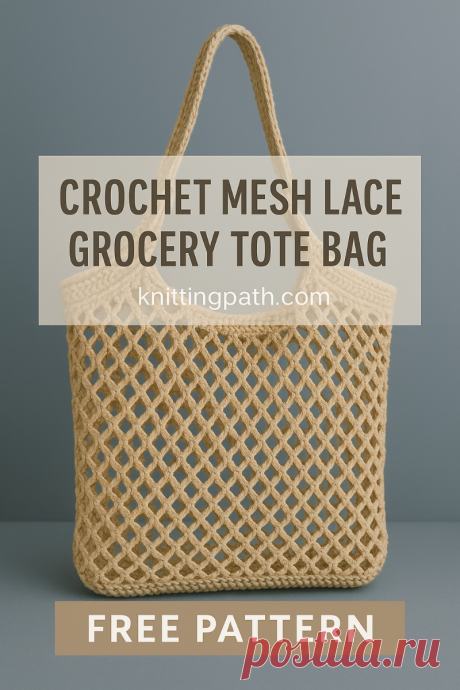 Crochet Mesh Lace Grocery Tote Bag