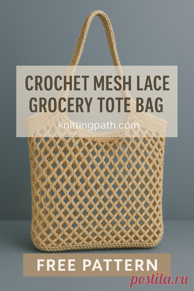 Crochet Mesh Lace Grocery Tote Bag