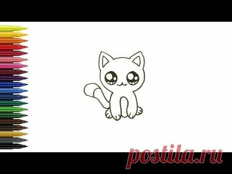 Как нарисовать котенка - Рисование, раскраска