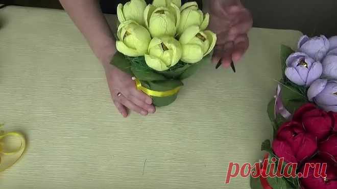 Подарок своими руками. Тюльпаны к 8 Марта!
