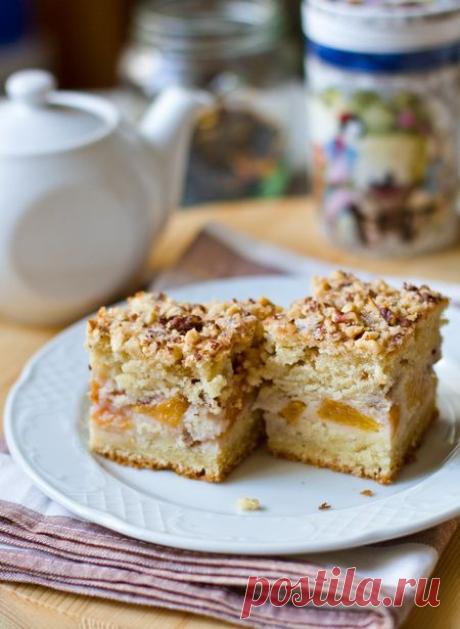 Пошаговый фото-рецепт персикового пирога на сметане | Выпечка | Вкусный блог - рецепты под настроение