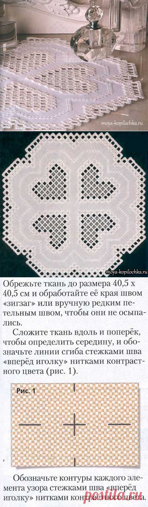 Салфетка в технике вышивки Хардангер. Очень качественный мастер-класс - Рукоделие - Моя копилочка