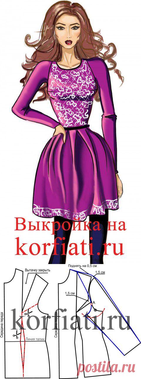 Выкройка рукава полуреглан от ШКОЛЫ ШИТЬЯ А. Корфиати