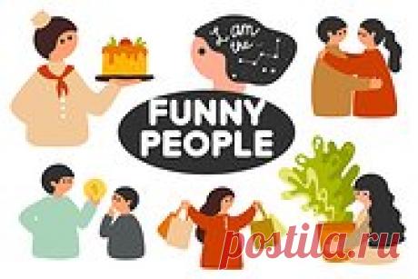 Vector cartoon people set | Creative Market