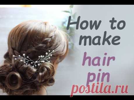 DIY Bridal Hair vine pin with Rhinestones  Pearls Accessory Headpiece Hazlo tu mismo