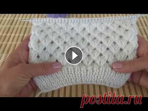 Ажурный узор Колоски в шахматном порядке. Вязание спицами. Knitting. Красивый рельефный, ажурный и очень эффектный узор хочу вам предложить для вашего вязания.Очень просто и легко вяжется, можно использовать как для все...