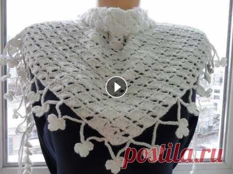 Белый бактус(шейный платок) крючком.White baktus (scarf) Crochet (Шаль #22)

крестильный набор для мальчика крючком схемы
