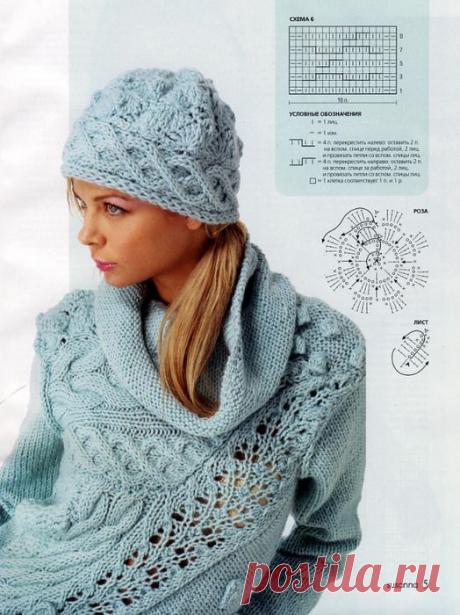 Пуловер и шапочка &quot; В гармонии с природой&quot;..