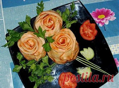 «Розы» из теста с начинкой