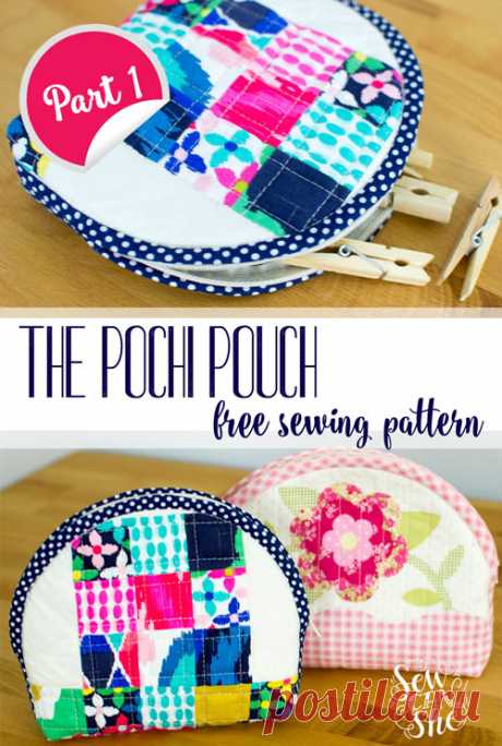 Free Pattern and Tutorial: The Pochi Pouch {part 1} — SewCanShe | Free Sewing Patterns and Tutorials Sew this cute dumpling shaped pouch using the One Yard Quilts panel from Lecien or your own fabrics!