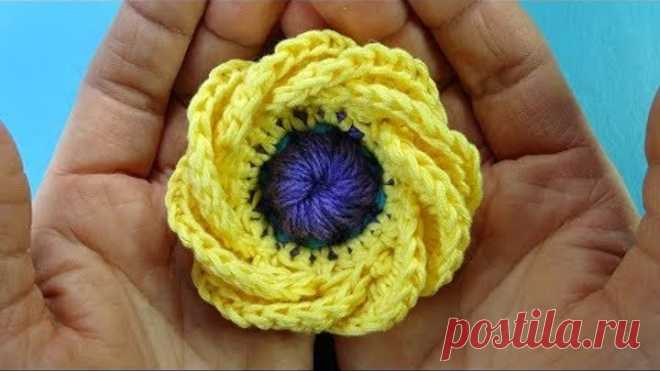 ЭКСКЛЮЗИВ Как связать кувшинку Вязаные цветы How to Crochet flower 101