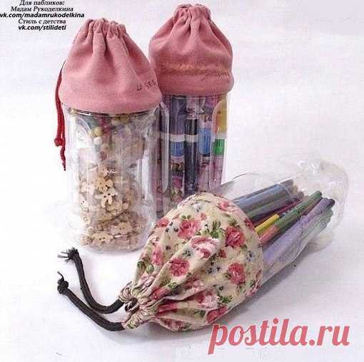 Мастерим органайзеры-сумочки из пластиковых бутылок