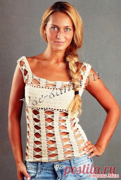 . Вязание для чайников. Майка крючком - Все в ажуре... (вязание крючком) - Страна Мам
