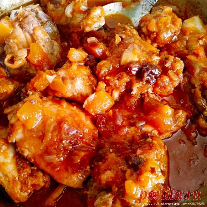 Курица с изюмом и тыквой по-арабски - нежная, сочная, богатая на вкус