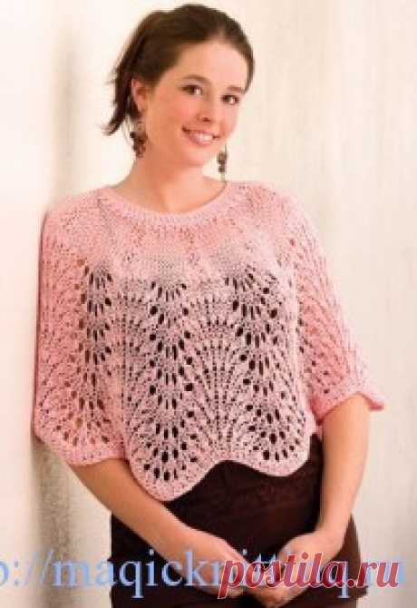 Вяжем ажурное пончо спицами. Схемы и подробное описание модели Ажурное пончо спицами. Схемы и описание. Для приятных прогулок свяжем ажурное пончо спицами. Очень красивое и легкое одеяние для настоящей леди