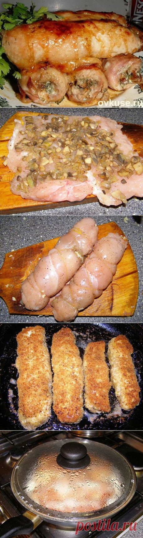 Рулетики из куриного филе