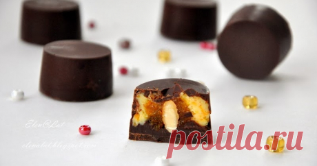 Шоколадные конфеты с тыквенным кремом, мандариновым мармеладом и миндалем Предлагаю Вам не сложный, но безумно вкусный рецепт шоколадного лакомства. Конфетки получились очень нежные. Вообще я не люблю молочны...