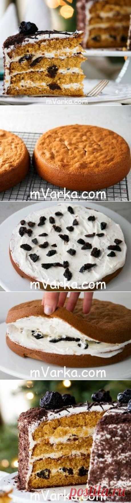 Медовый торт с черносливом в мультиварке