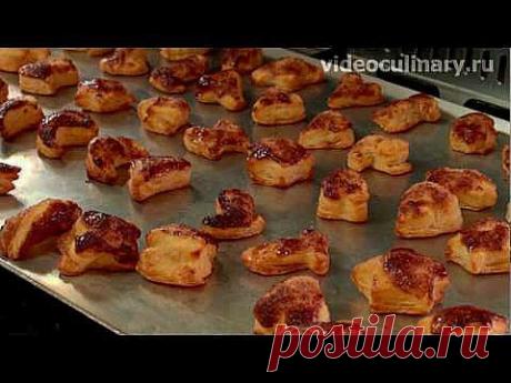 Слоёное печенье - Видеокулинария.рф - видео-рецепты Бабушки Эммы | Видеокулинария.рф - видео-рецепты Бабушки Эммы