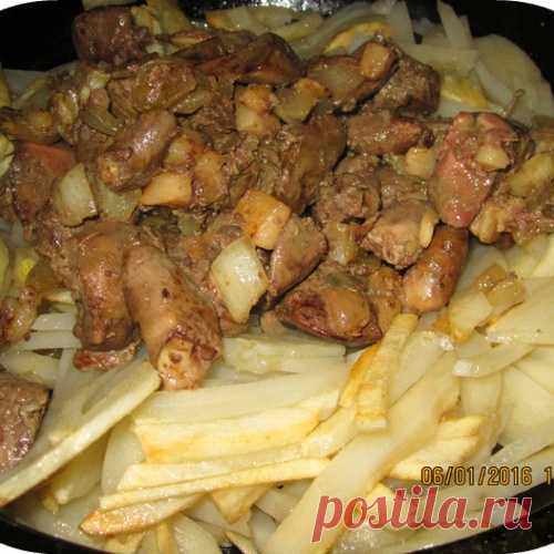 Печень жареная с картошкой