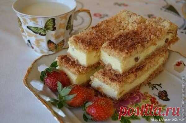 Песочное тесто + творожная начинка = нежнейший домашний пирог | Четыре вкуса