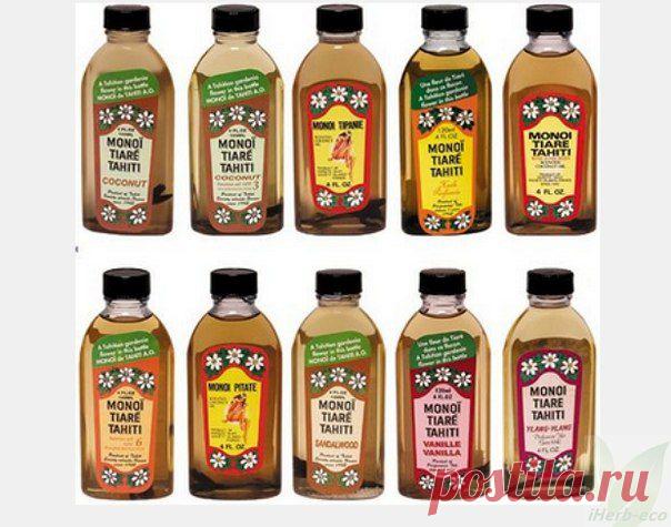 Wall | VK
Монои используют для лечения ран и мигреней. Благодаря смягчающим и успокаивающим свойствам масла, монои помогает при кожных заболеваниях – дерматитах, экземах.
Но основное свое применение масло монои нашло в косметологии: таитянки вот уже более двух тысяч лет используют монои для смягчения и блеска кожи и волос. 
▶ Масло Монои богато микроскопическими липидами, которые улучшают естественное функционирование клеток кожи.