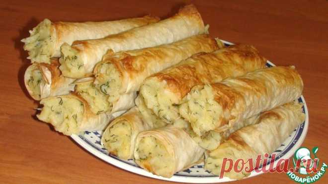 Трубочки из лаваша с картофелем Кулинарный рецепт