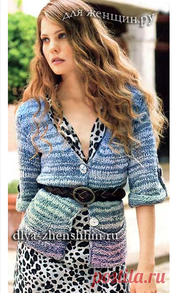 Жакет спицами для женщин с описанием вязания