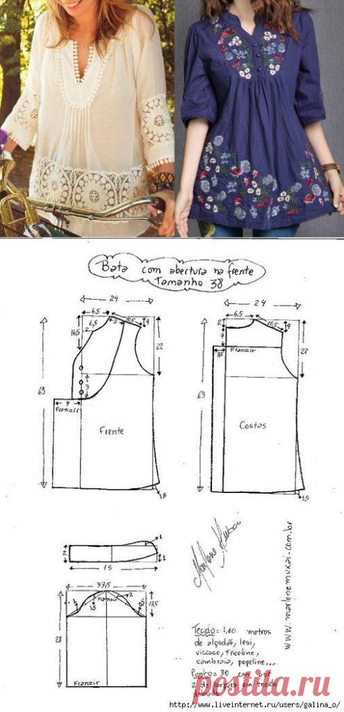 Замечательные выкройки блузок