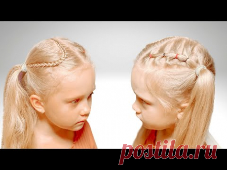 Легко и Просто. Плетение разных косичек с хвостами - YouTube