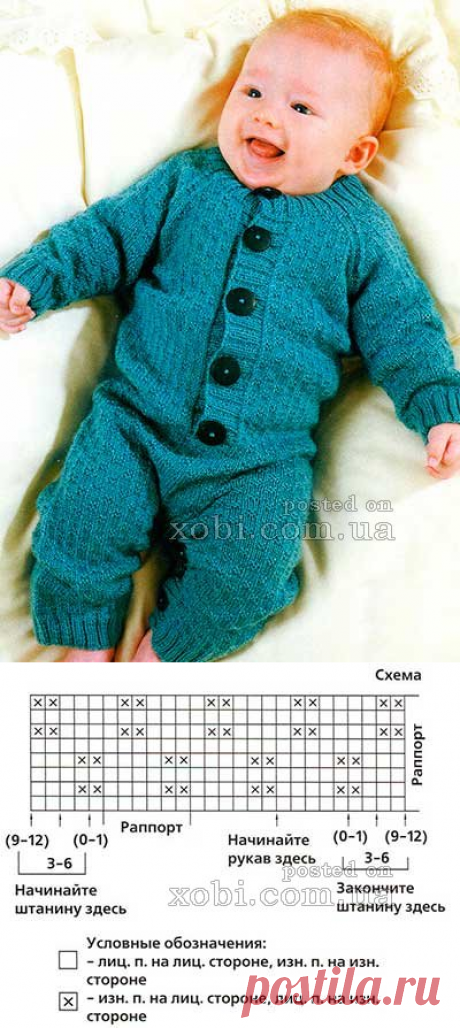 комбинезон для малыша вязаный спицами