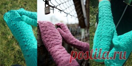 Женские варежки спицами Pay it Forward