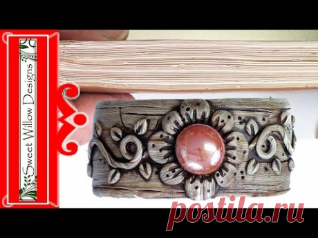 Polymer Clay Tutorial Faux Wood Cuff Bracelet - The Polymer Clay Workbench - YouTube