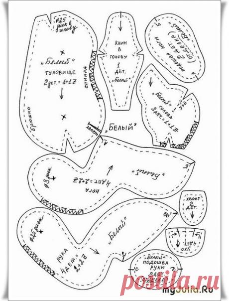 Выкройка Мишка-тедди.