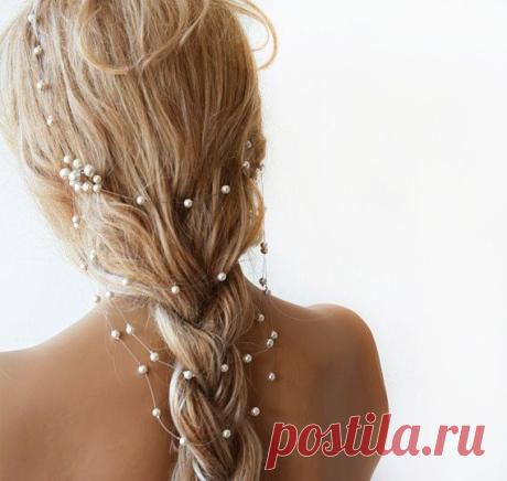 Wedding Pearl headband Pearl Bridal Hair Wedding Hair by ADbrdal