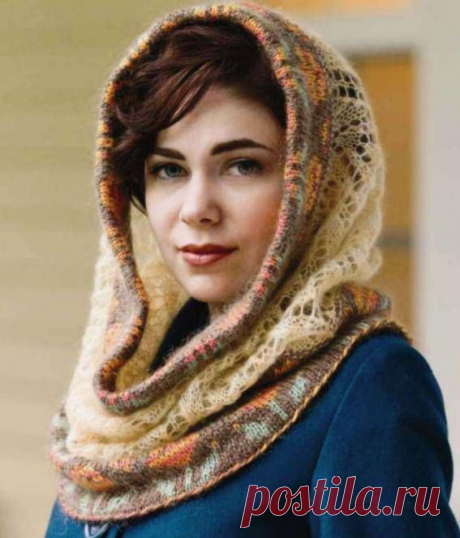 Волшебный мир рукоделия: Ажурный снуд с жаккардом