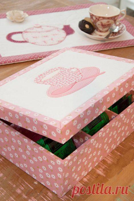 Красивая коробка для чая в лоскутной технике - мастер класс.