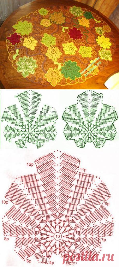 Салфетка в технике ирландского кружева - вязание крючком на kru4ok.ru
