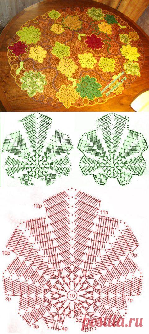Салфетка в технике ирландского кружева - вязание крючком на kru4ok.ru