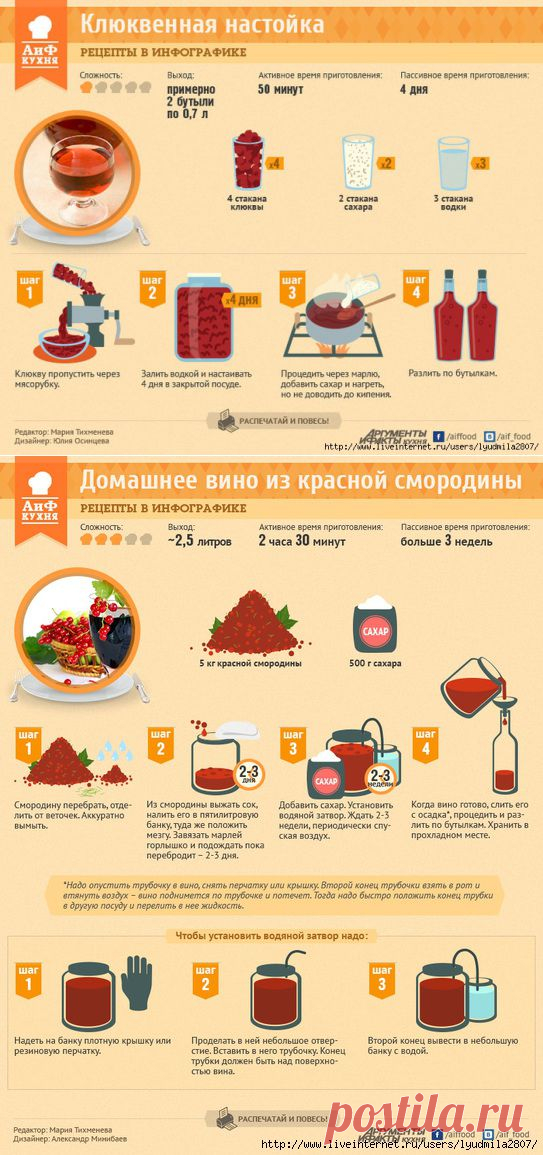 Напитки алкогольные (рецепты в инфографике)