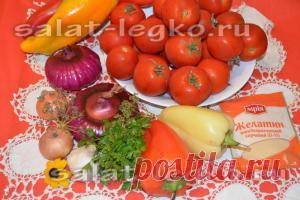 Овощной салат в желейном маринаде на зиму